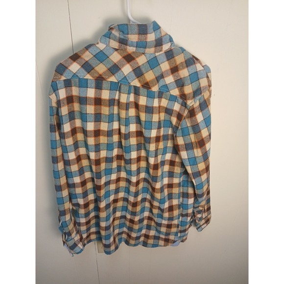Bogari Size Large Long Sleeve Button Front Flannel Plaid Shirt - Picture 2 of 5